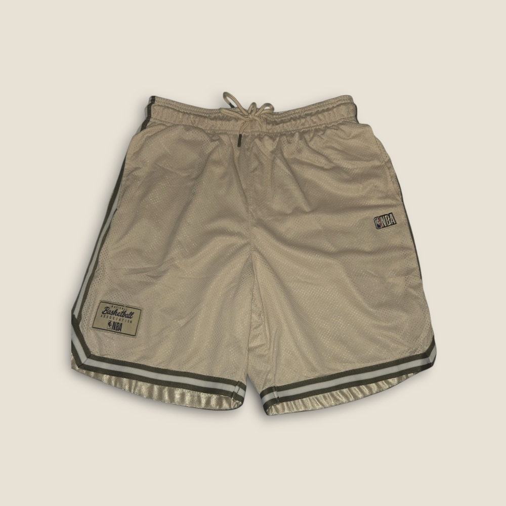 Mitchell & Ness Tan Athletic Shorts with Elastic Waistband